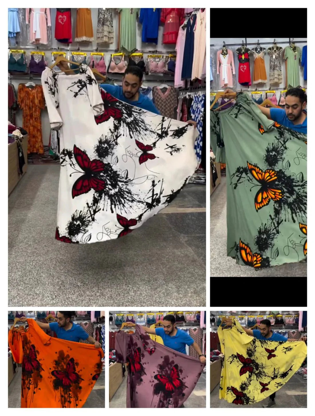 CH 554 Butterfly Printed A-Line Long Frock - Mastermindswear