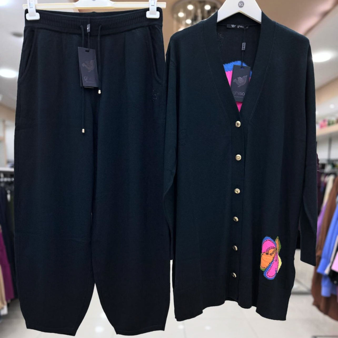 CH-485 MasterMindswear Back Flower Printed Fleece Co-ord Set For Winter