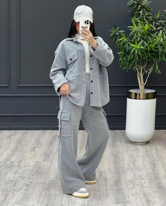 CH-373 MasterMindswear 2 Pcs Cargo Pocket Style Winter Outfit