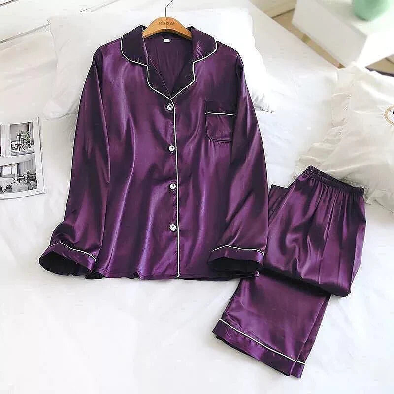 MasterMindswear Pjs Silk Full Sleeves Nightwear