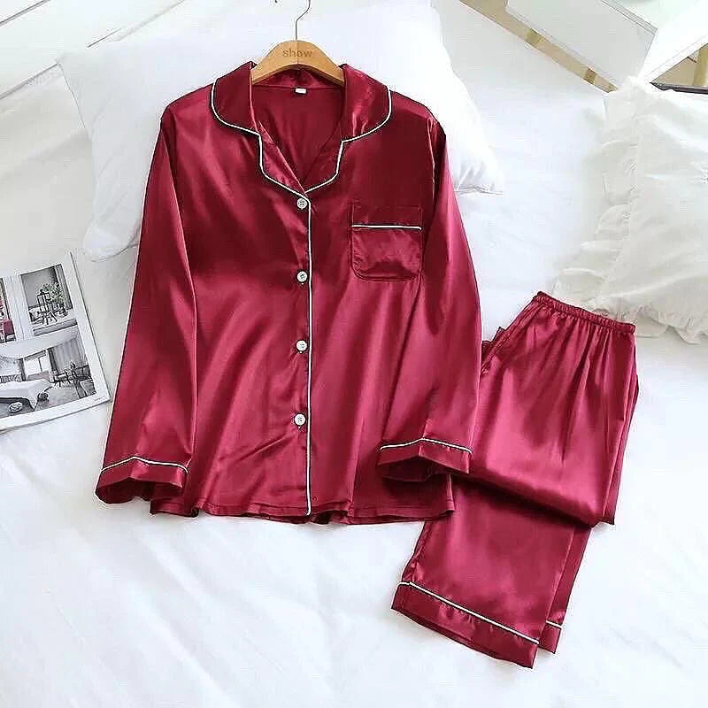MasterMindswear Pjs Silk Full Sleeves Nightwear