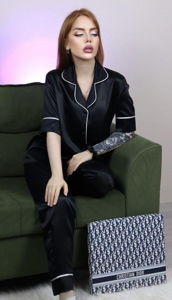 MasterMindswear Pjs Silk Half Sleeves Nightwear