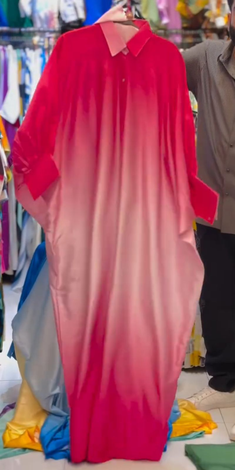 Ch-532 MasterMindswear Flowy Two-Tone Shaded Long Kaftan