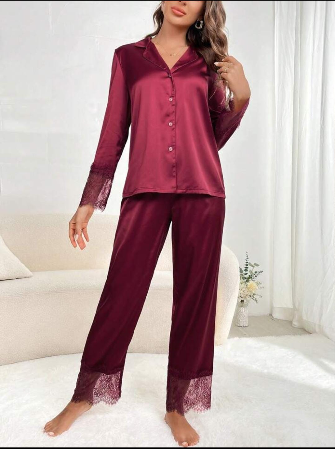 P-73 Noir Luxe Lace Pajama Set |MasterMindswear