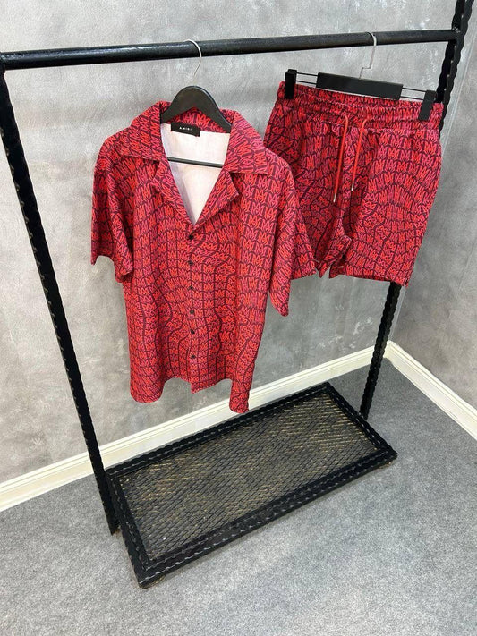 Men's Luxury Set Short Shirt T-S(print-04)