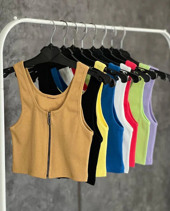 MasterMindswear Short Zipper Crop Top ch # 378