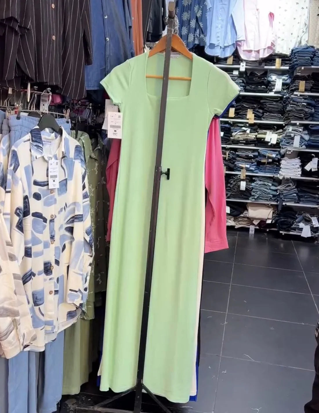 CH -571 Square Neck Style Soft Dress - Mastermindswear