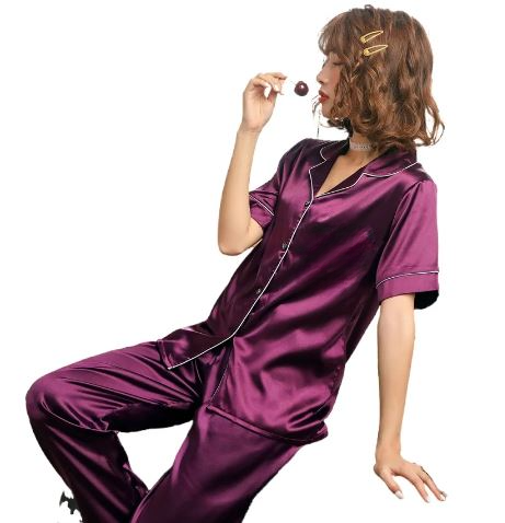 MasterMindswear Pjs Silk Half Sleeves Nightwear