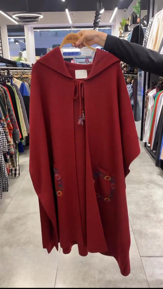 MasterMindswear  Printed pockets style Hooded fleece shawl upper CH#393